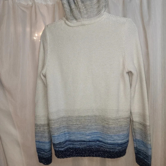 Faherty Blue And Gray Hooded Knit Sweater Size Small - Picture 3 of 6